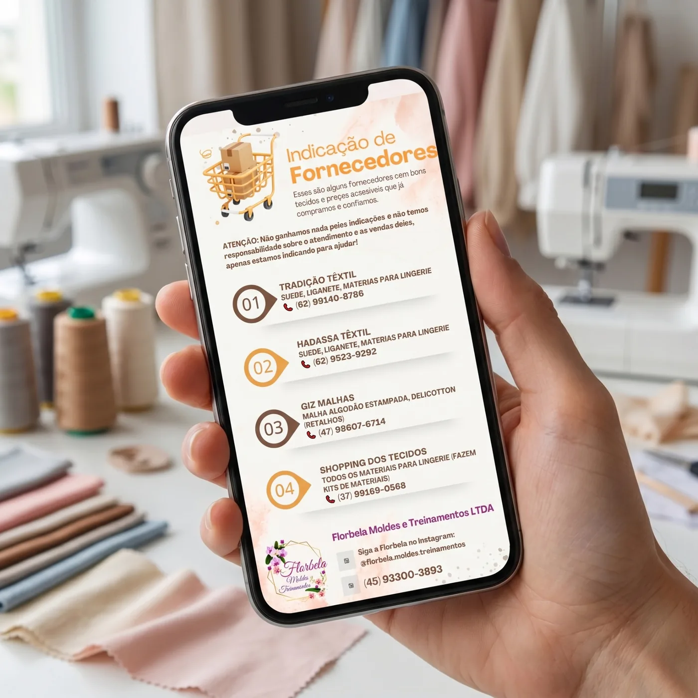 Lista de fornecedores de tecidos e materiais para lingerie